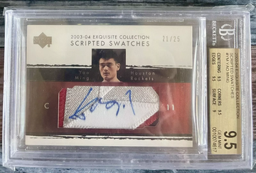 2003-04 Exquisite Collection Script Swatches /25 Yao Ming BGS 9.5 Auto 10 POP 1