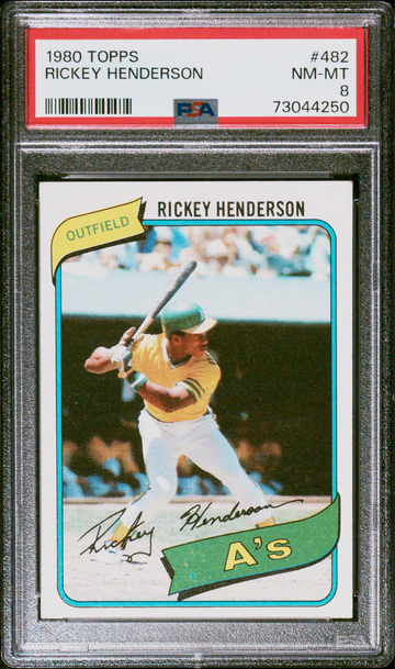 1980 Topps #482 Rickey Henderson PSA 8 Rookie RC HOF