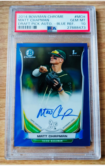 2014 BOWMAN CHROME MATT CHAPMAN RC AUTO REFRACTOR PSA 10