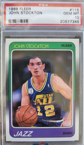 1988 Fleer John Stockton HOF RC PSA 10