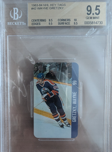 1983 Rare NHL Key Tag Wayne Gretzky BGS 9.5 Gem Mint