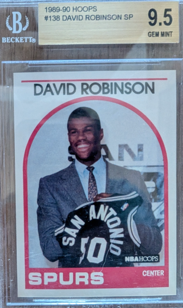 1989 Hoops Draft 138 David Robinson HoF RC BGS 9.5 Gem Mint