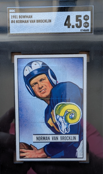 1951 Bowman Norm Van Brocklin HoF RC SGC 4.5
