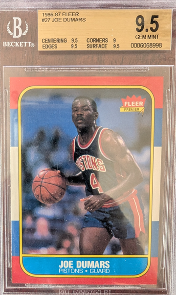 1986 Fleer Joe Dumars HoF RC BGS 9.5 Gem Mint