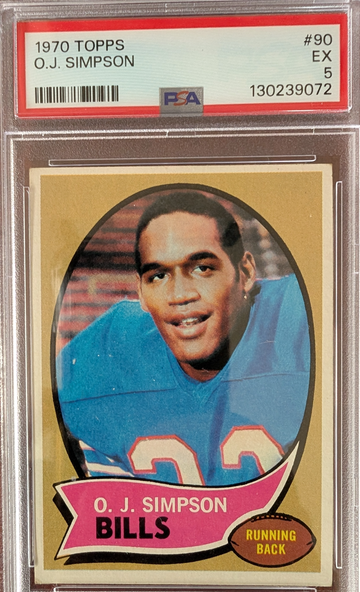 1970 Topps OJ Simpson HoF RC PSA 5
