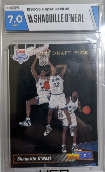 1992 Upper Deck #1A Shaquille O'Neal Draft Pick HoF RC HGA 7