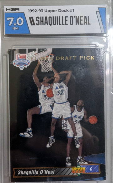 1992 Upper Deck #1A Shaquille O'Neal Draft Pick HoF RC HGA 7