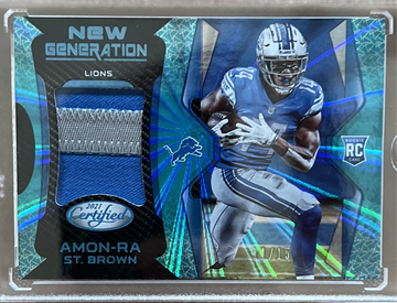 Amon-Ra St Brown 2021 Certified New Generation RC #11/15 Jersey Patch