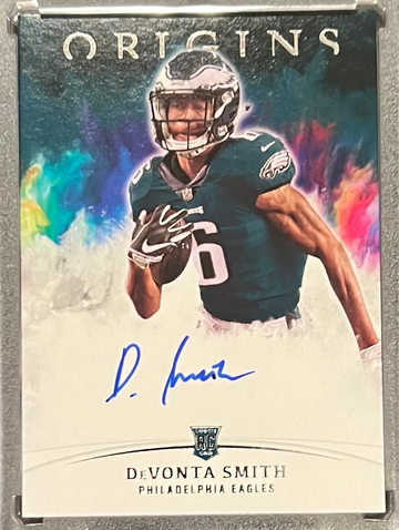 2021 DeVonta Smith Origins RC On Card Auto