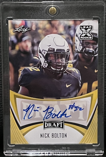 2021 Nick Bolton Leaf Draft X Rookie Auto 