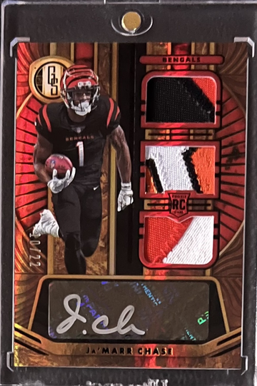 2021 JaMarr Chase Gold Standard 3 Patch Auto RC 10/22 