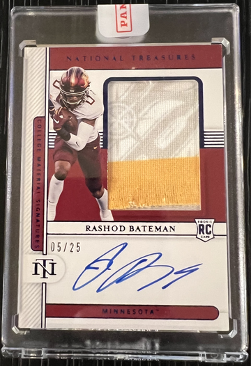 2021 Rashod Bateman National Treasures Patch Auto RC 05/25 Encased
