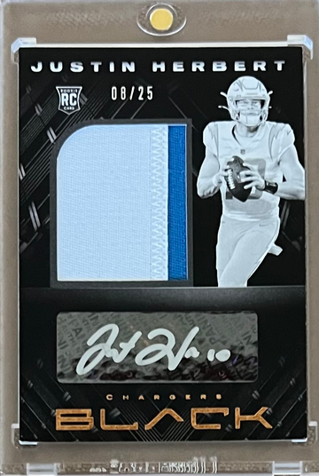 2020 Justin Herbert Panini Black Rookie Patch Autographs 08 /25