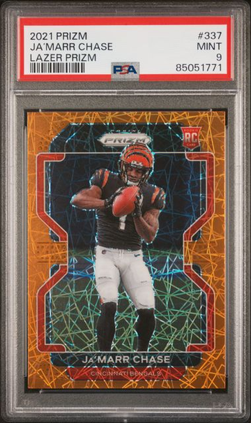 2021 Prizm Lazer Prizm #337 Ja'Marr Chase Rookie RC - PSA 9 MINT