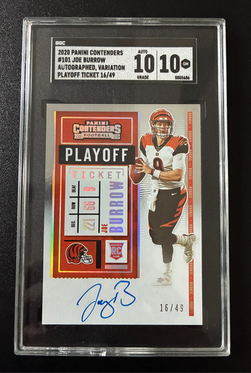 JOE BURROW Contenders Playoff Ticket Var. SGC 10 Auto 10