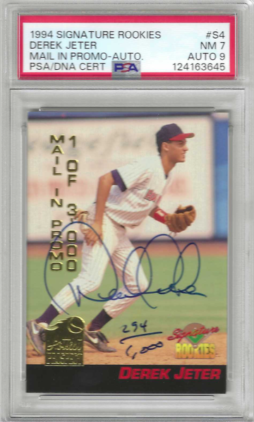 HOF Derek Jeter 1994 Signature Rookies #S4 RARE TYPE MAIL IN PROMO 254/1000 AUTOGRAPH PSA/DNA 7/9