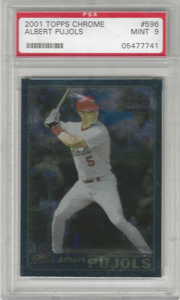 Future HOF Albert Pujols 2001 Topps Chrome #596 ROOKIE CARD PSA 9 MINT 3384 HITS!