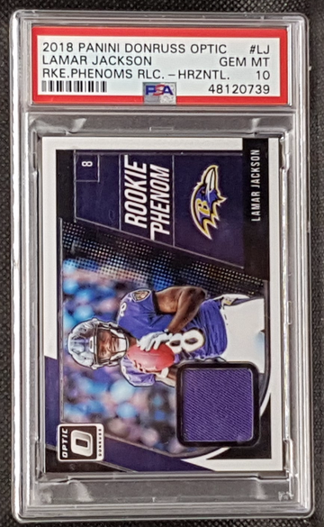 2018 Panini Donruss Optic Lamar Jackson Rookie Phenoms RLC. Horizontal Rookie  - PSA 10 (Low Pop)