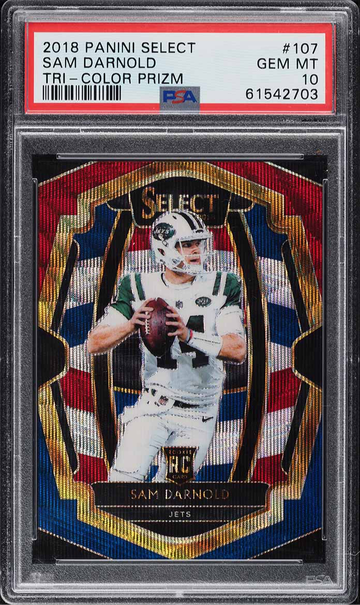 2018 SELECT TRI-COLOR PRIZM SAM DARNOLD ROOKIE /199 #107 - PSA 10 GEM MINT