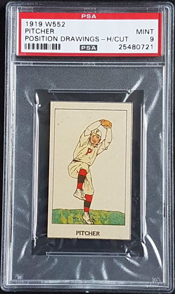 1919 W552 Hand Cut Position Drawings Pitcher - PSA 9 MINT (POP 1 none higher)