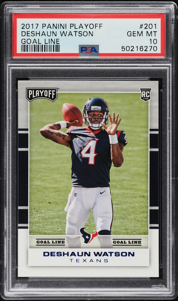 2017 PANINI PLAYOFF GOAL LINE DESHAUN WATSON ROOKIE #201 - PSA 10