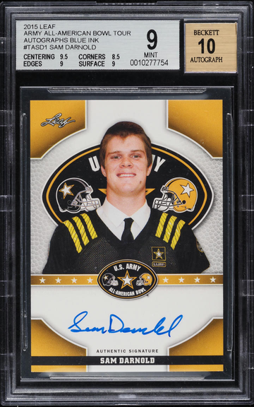 2015 LEAF ARMY ALL-AMERICAN BOWL TOUR AUTO BLUE INK SAM DARNOLD #TASD1 - BGS 9 MINT