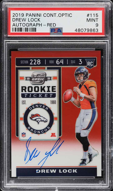 2019 PANINI CONTENDERS OPTIC RED DREW LOCK ROOKIE AUTO /199 #115 - PSA 9 MINT