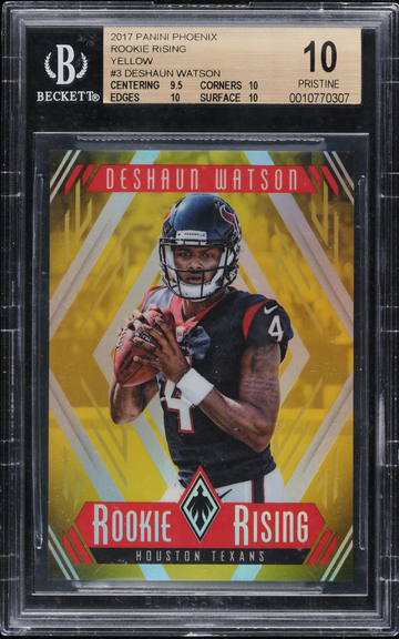2017 PANINI PHOENIX RISING YELLOW DESHAUN WATSON ROOKIE /25 #3 - BGS 10 PRISTINE