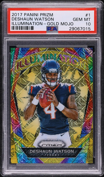 2017 Panini Prizm Illumination Gold Mojo Deshaun Watson 1/10 #1 - PSA 10 GEM MINT