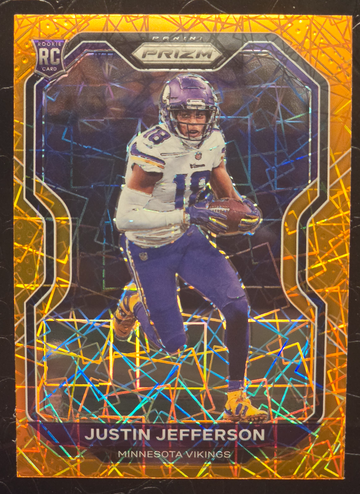 2020 Panini Prizm Justin Jefferson Orange Laser Prizm RC Vikings