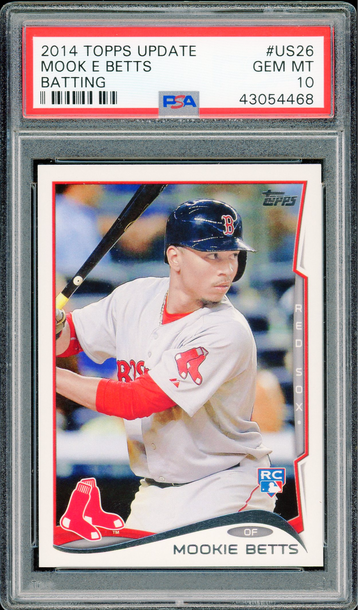 2014 Topps Update Mookie Betts Batting PSA 10