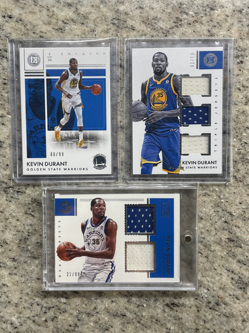 (3) Card LOT: 2017-18 Panini Encased KEVIN DURANT All /99 Base + Game-Used Jersey 🔥