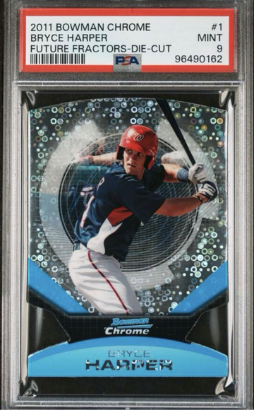 2011 Bowman Chrome Bryce Harper Future Fractors Die-Cut #1 PSA 9