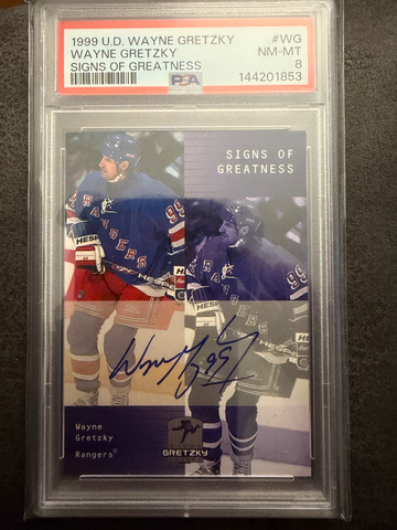 1999-2000 Upper Deck Signs of Greatness Wayne Gretzky Auto PSA 8 Low Pop (3)