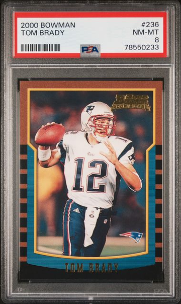 2000 Bowman Tom Brady PSA 8 RC Rookie Card