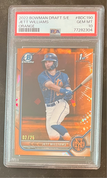 2022 Bowman Chrome Sapphire Jett Williams Orange Refractor PSA 10 /25