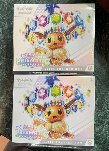  Sealed Pokémon TCG Prismatic Evolutions Elite Trainer Box ETB  Scarlet Violet Lot of 2