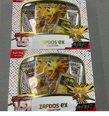 Pokémon 151 Zapdos EX collection box sealed Lot of 2!