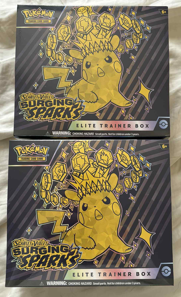 Pokemon Surging Sparks Elite Trainer Box Lot of 2 Sealed