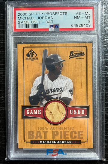 2000 SP Top Prospects Game Used Bat Michael Jordan PSA 8
