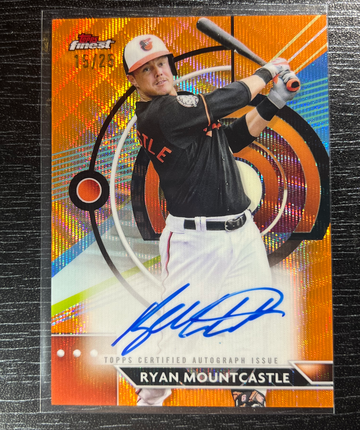 2023 Topps Finest Orange Wave Refractor /25 On Card Auto Ryan Mountcastle
