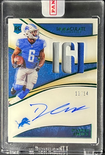 2020 Immaculate Collection RC On Card Auto Jersey /14 Rookie D’Andre Swift