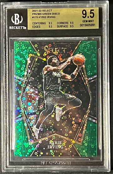 2021-22 Panini Select Green Disco Prizm #175 Kyrie Irving /5 BGS 9.5 True Gem