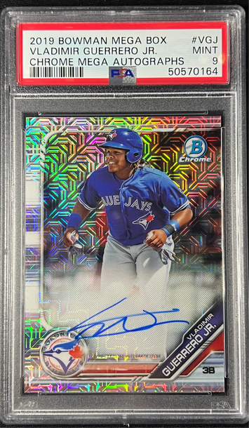 2019 Vladimir Guerrero Jr BOWMAN CHROME MEGA REFRACTOR ON CARD AUTO RC PSA 9