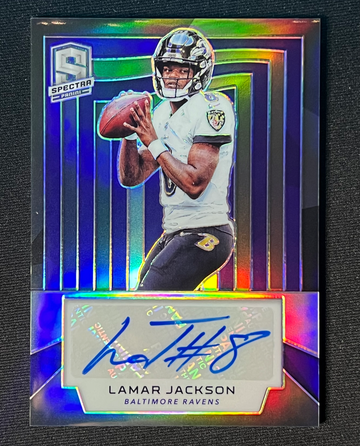 2019 Spectra Prizm Lamar Jackson Auto Jersey # 8 /25 SP Ravens