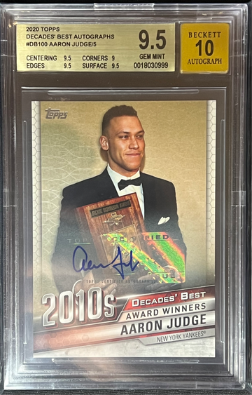 2020 AARON JUDGE  Topps Series 1 Decades Best Auto Autograph /5 SSP BGS 9.5 10