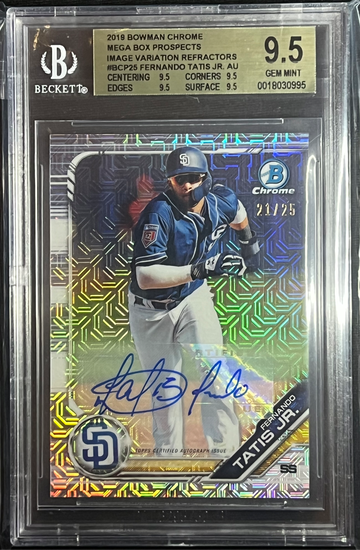 2019 Bowman Chrome Prospect Mega FERNANDO TATIS JR Variation AUTO /25 BGS 9.5 