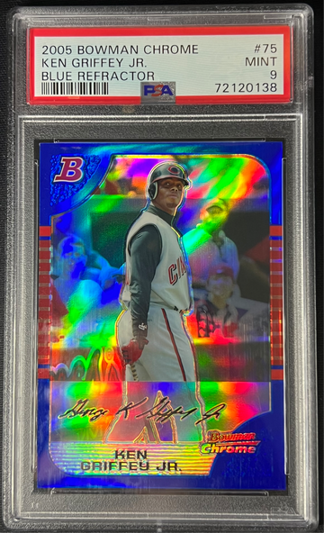 2005 Bowman Chrome Blue Refractor /150 Ken Griffey Jr PSA 9