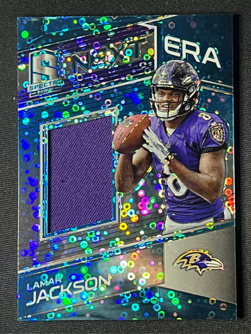 2018 Spectra Blue Disco Next Era Lamar Jackson Rookie RC Jersey /99