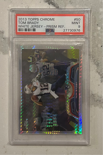 2013 Topps chrome Tom Brady white jersey prism refractor /260 PSA 9